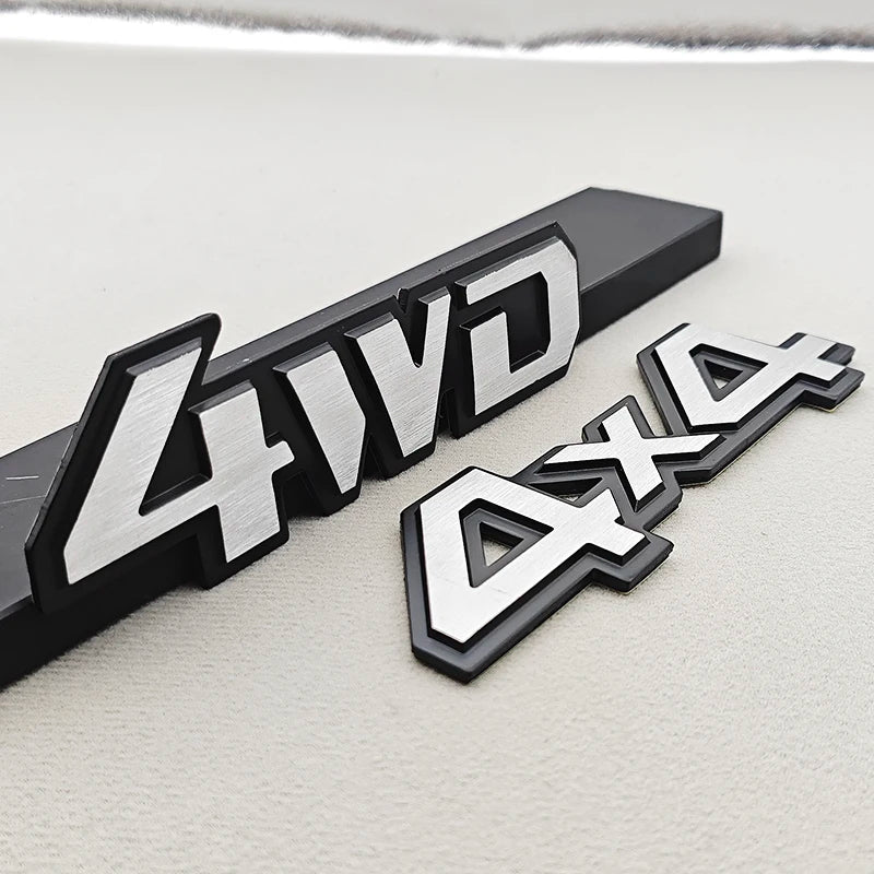 3D Metal Car Logo 4WD 4X4 Emblem Badge for Toyota Subaru Honda Jeep SUV Off Road Chrome Black Sticker Accessories