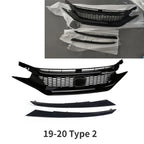 For Honda Civic 10th Gen 2016-2021 Front Grille Racing Grill Net Car Grid Splitter Upper Bumper Hood Mesh Grills