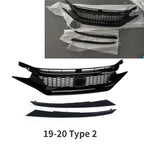For Honda Civic 10th Gen 2016-2021 Front Grille Racing Grill Net Car Grid Splitter Upper Bumper Hood Mesh Grills