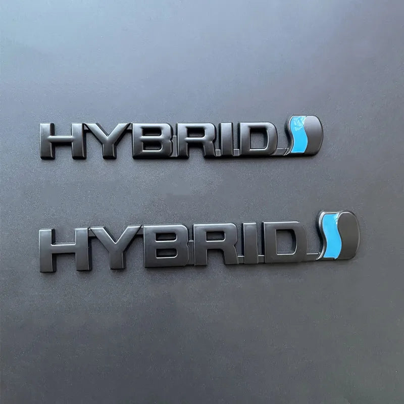 3D Metal HYBRID Logo Side Fender Rear Trunk Emblem Badge Car Sticker Decals For Toyota Prius Camry Crown Auris Rav4s TRD