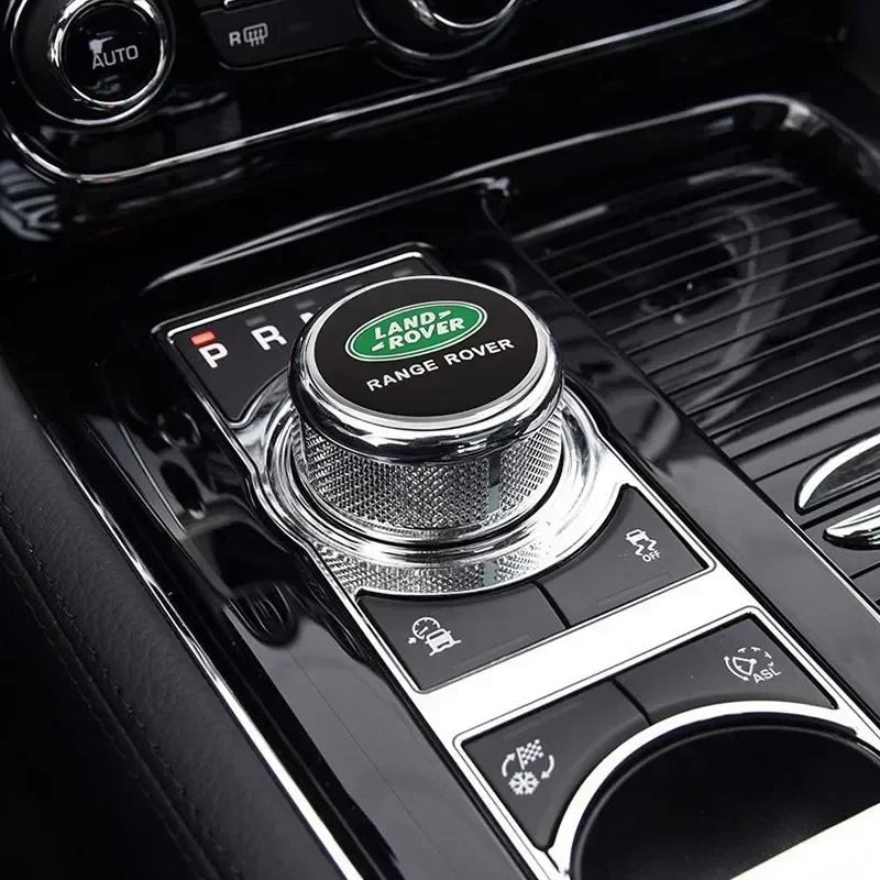 Shift Knob Decoration Metal Cover Car Console Button Sticker For Land Rover Discovery 2 3 4 Range Rover Freelander SV SVR Velar