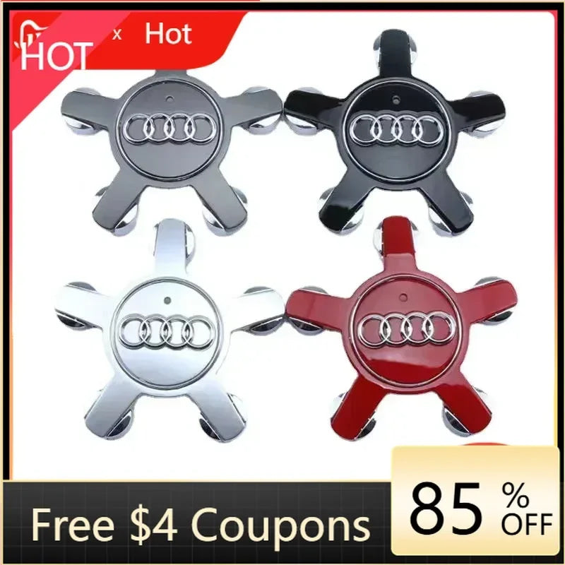 For Audi 4pcs135mm Car Styling AUDI Wheel Center Cap Hub Covers Badge For Audi A3 A4 A5 A6 A7 A8 S4 Auto Exterior Accessories