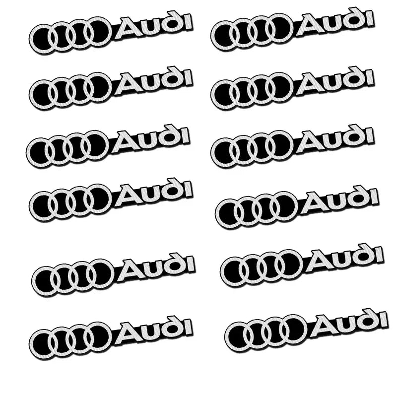 4pcs 3D Aluminum Badge Emblem Sticker car audio decorate For Audi A1 A3 A4 B8 8P A6 C7 A5 Q5 B7 B6 B9 A7 A8 RS Q3 Q7 Q2 TT
