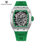 PAGANI DESIGN skeleton Watch Sapphire YS012 Automatic Men’s Quartz Watch Silicone Square Clock Waterproof Relogio Masculino