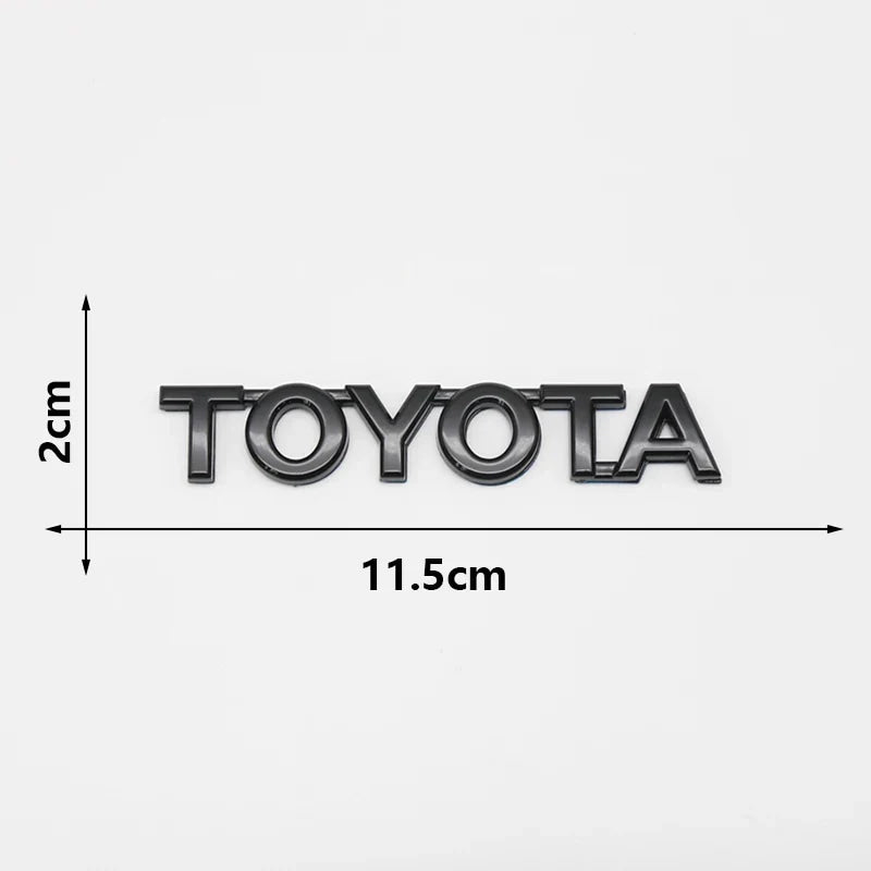 3D ABS TOYOTA Letters Emblem Rear Trunk Badge Logo Nameplate Sticker Black Chrome For Hilux Highlander Yaris RAV4 Camry Corolla
