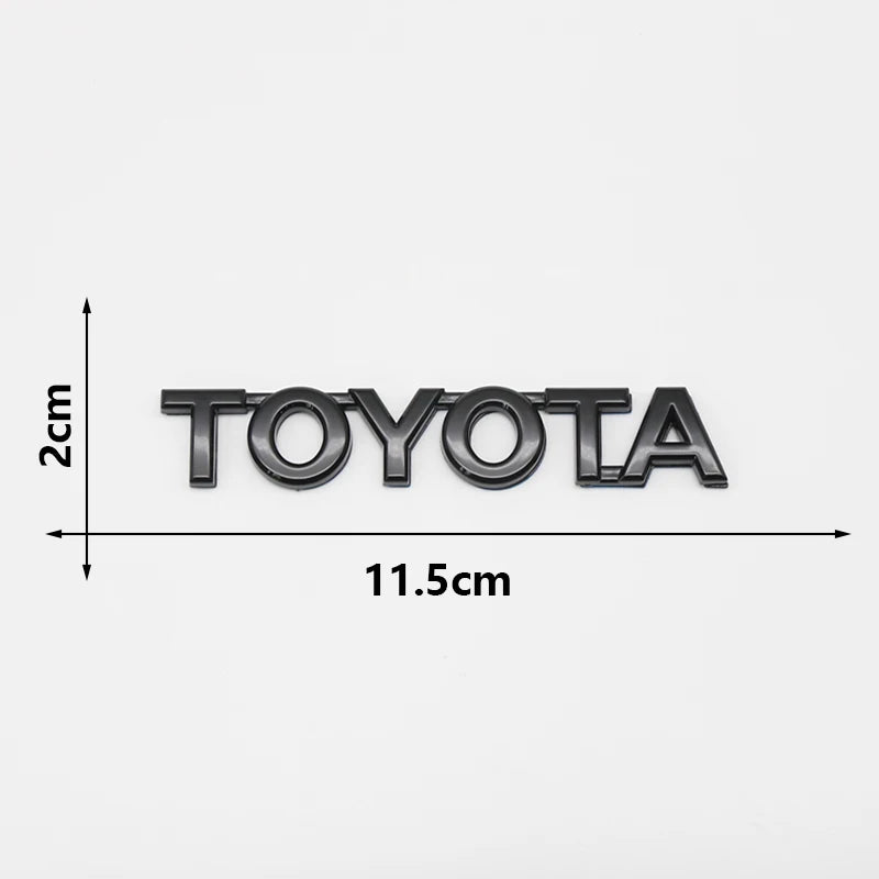 3D ABS TOYOTA Letters Emblem Rear Trunk Badge Logo Nameplate Sticker Black Chrome For Hilux Highlander Yaris RAV4 Camry Corolla