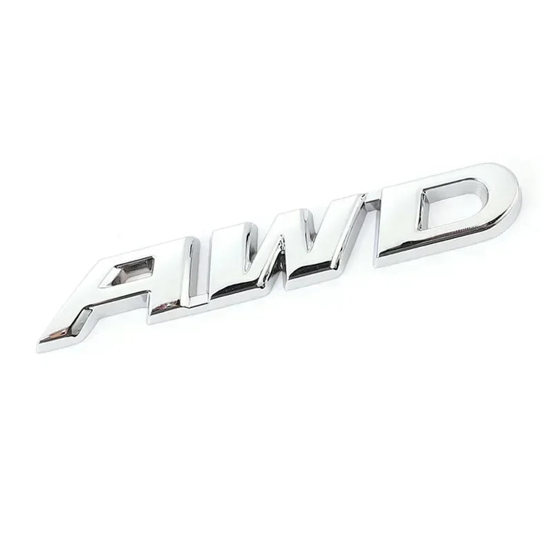 3D Metal AWD Letters Rear Trunk Fender Emblem Badge Sticker Decals For Honda CRV HRV Highlander Car Styling Accessories
