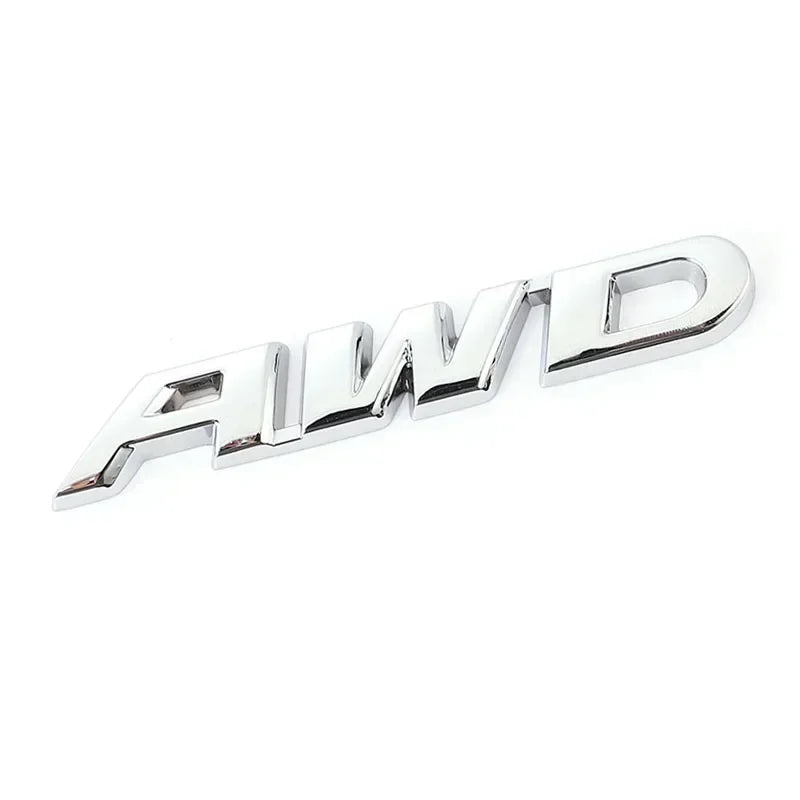 3D Metal AWD Letters Rear Trunk Fender Emblem Badge Sticker Decals For Honda CRV HRV Highlander Car Styling Accessories