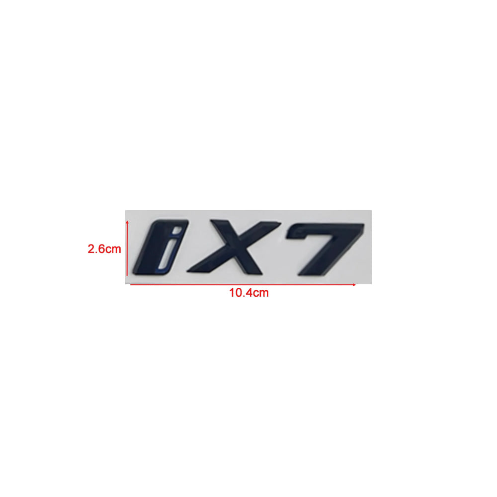 ABS Letters Numbers Glossy Black ix i3 i4 i7 iX ix3 iX4 ix7 Emblem for BMW X1 X3 X5 X6 GT Car Rear Logo Badge Sticker