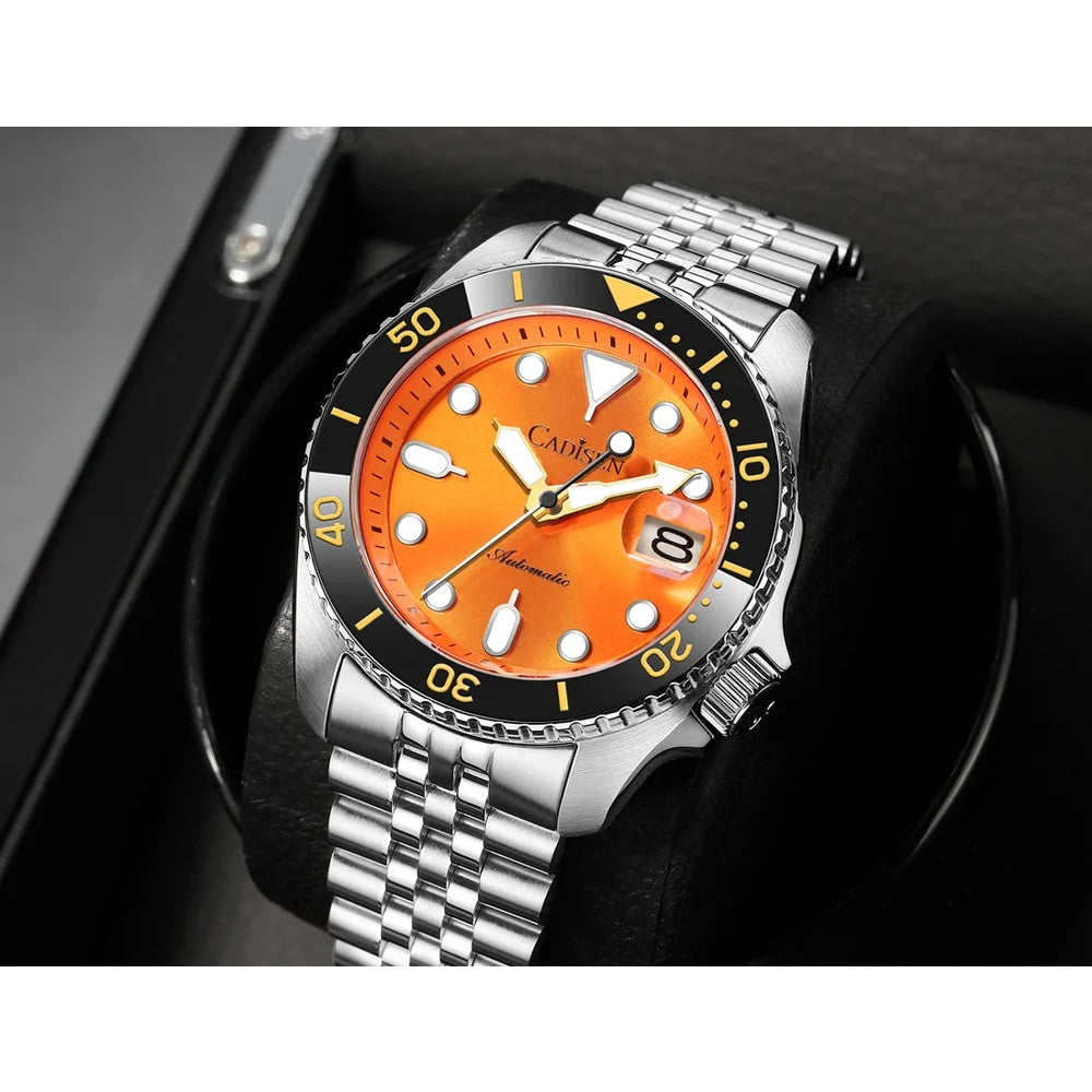 CADISEN New Luminous Men Mechanical Wristwatches Ceramic Bezel Sapphire Glass Automatic Watch Men Relogio Masculino