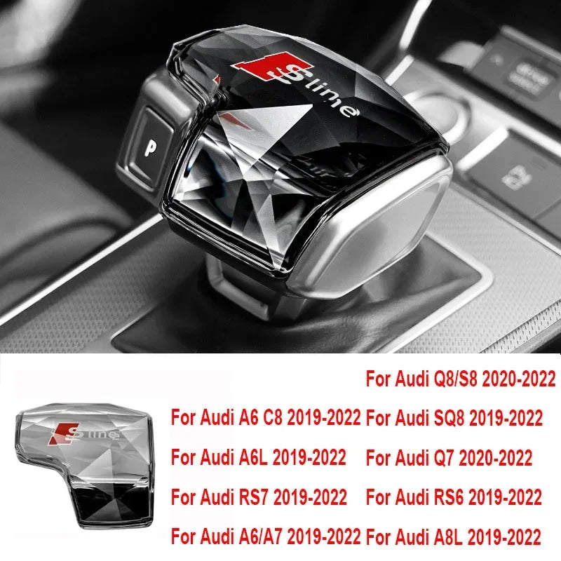 For Audi A4 A5 A6 A7 A8L Q5 Q7 Q8 RS4 RS5 RS6 RS7 S4 S5 SQ5 QS8 C8 S8 Crystal gear head Shift head Transmission handle cover