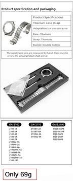 Modification Kit Titanium Case Strap for Ga-b2100 Ga 2100 Ga2110 Casioak Watchband Accessory Refit Bezel Frame No Etching Screws