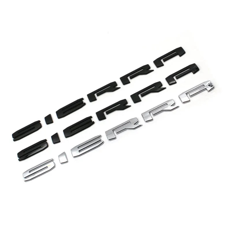 SIERRA new old style letter car stickers for Chevrolet GMC sierra rear trunk tail logo door labels modified Accessories decals