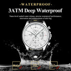 POEDAGAR Luxury Man Wristwatch Chronograph Date Waterproof Leather Men Watch Casual Quartz Men's Watches Sports Male Clock Reloj