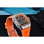 PAGANI DESIGN skeleton Watch Sapphire YS012 Automatic Men’s Quartz Watch Silicone Square Clock Waterproof Relogio Masculino