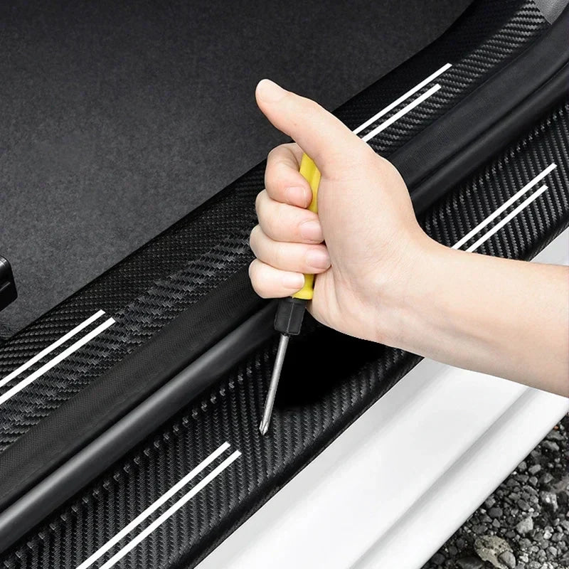 Carbon Fiber Car Door Threshold Tape Sill Protective Stickers Decal for Jeep CHEROKEE Logo Rear Trunk Bumper Scratch Guard Trim