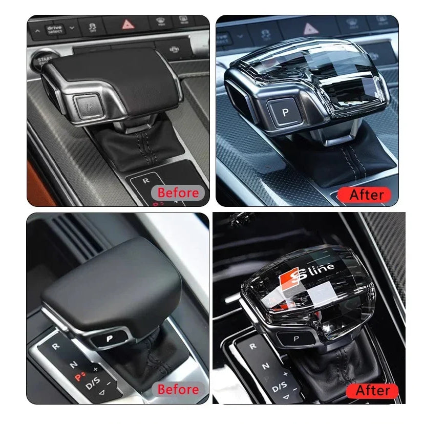 For Audi A4 A5 A6 A7 A8L Q5 Q7 Q8 RS4 RS5 RS6 RS7 S4 S5 SQ5 QS8 C8 S8 Crystal gear head Shift head Transmission handle cover