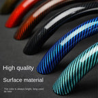 2/3PCS Laser Carbon Fiber Silicone Car Steering Wheel Cover 1K Micro Fiber Leather PVC Wheel Booster Cover Non-Slip Universal