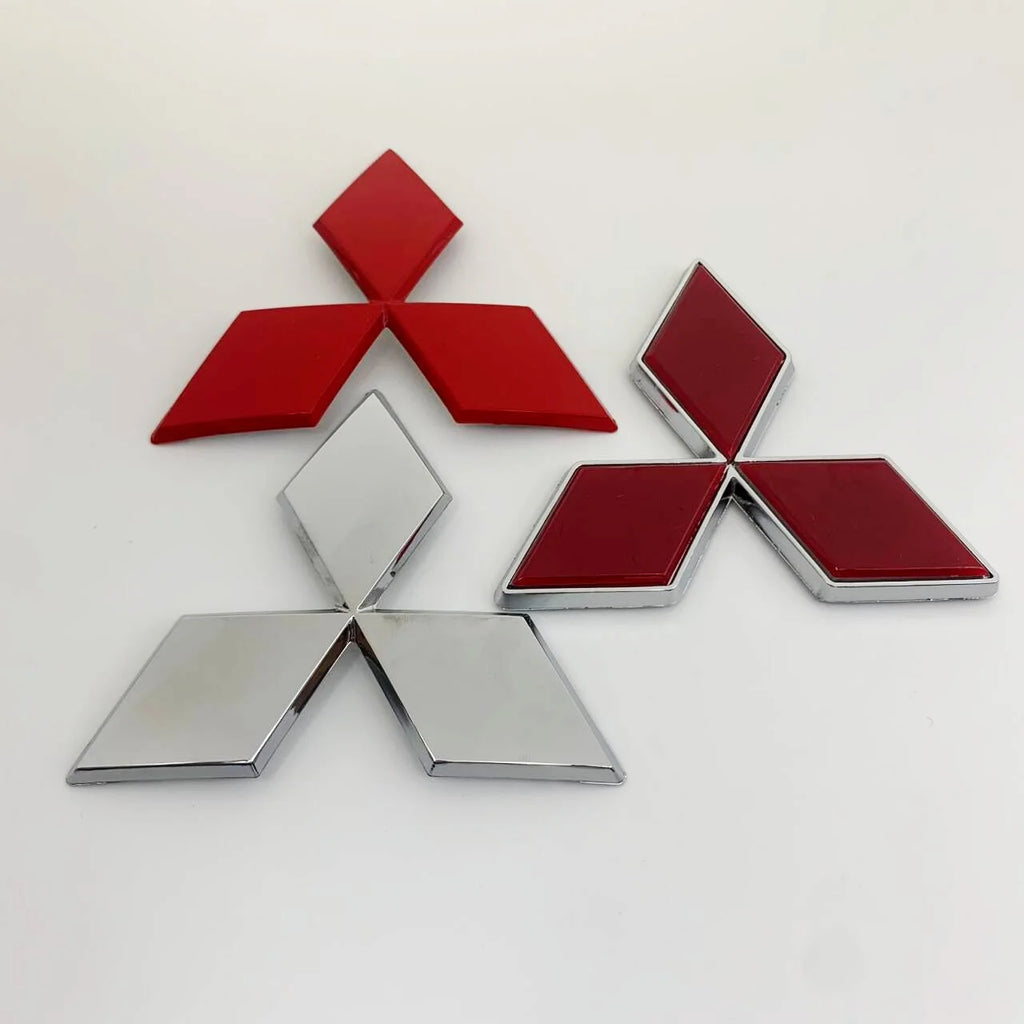 ABS Car Front Grill Emblem for Mitsubishi Outlander Ralliart Lancer ASX Pajero Delica EVO Colt Triton Rear Trunk Badge Sticker