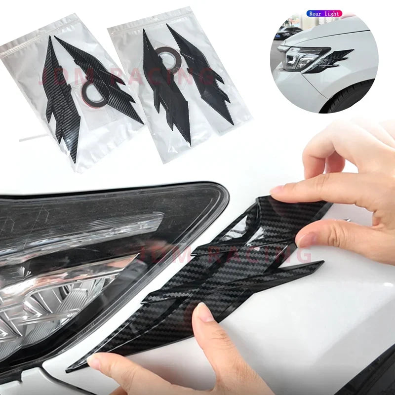 2PCS Auto Headlight Eyebrow Universal Car Lamp Cover Sticker Self-Adhesive Stripe Decal Decoration for Cars Bodys