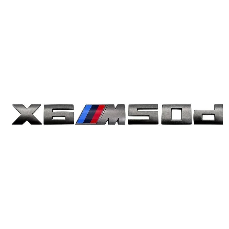 7.3cm for M logo new gray ABS letter sticker trunk badge For BMW X3 M40D 40I X4 M40D X5 M50D 50I X6 M50D 50I X7 M50D 50I