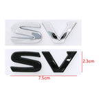 1pcs 3D SV SR ABS Car Rear Letter logo sticker Rear Bumper tail door trunk sticker car rear Emblem sticker styling Accessories