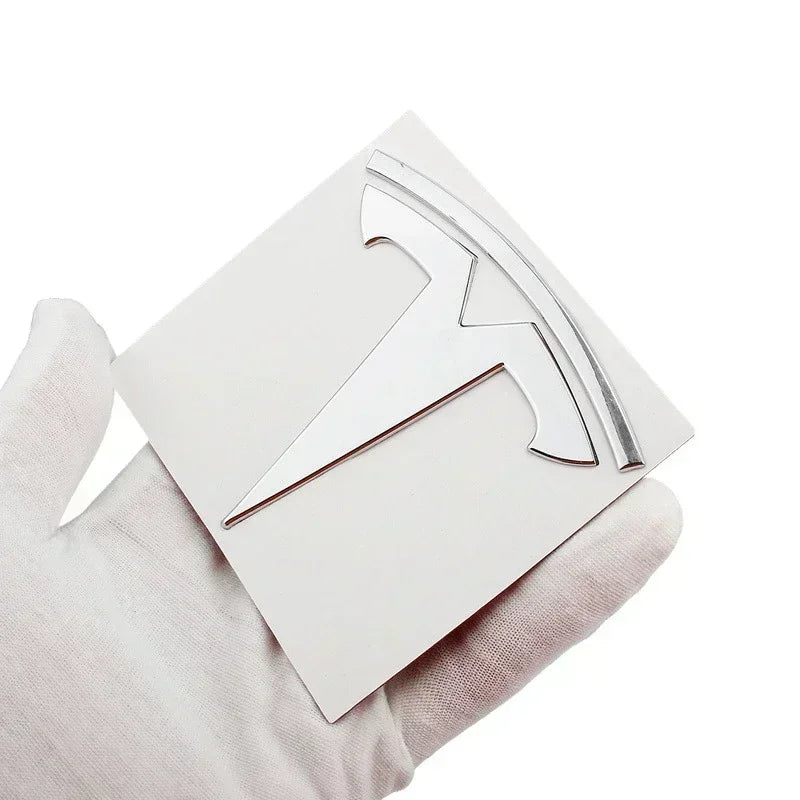 CAR Tesla Model 3 Mode Y Zinc Alloy Car Front Hood Logo Sticker Styling Auto Body Rear Trunk Emblem with Radian Accessories