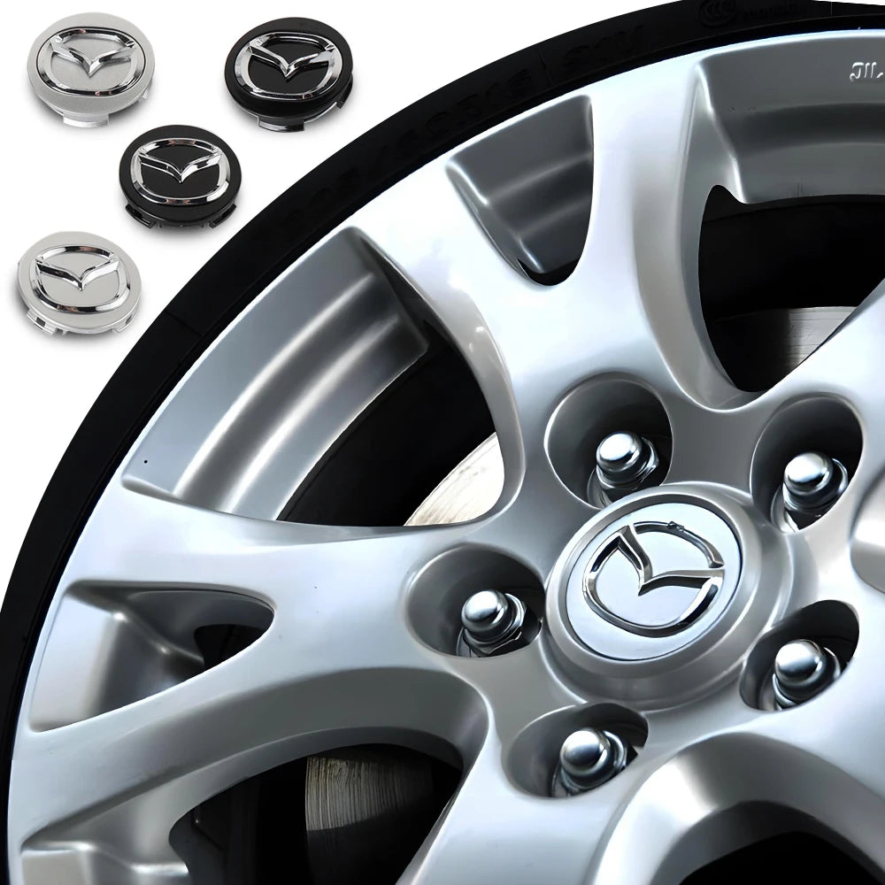 4Pcs 56MM Car Wheel Center Hub Cap Badge Accessor For Mazda Axela Demio Atenza CX CX3 CX7 CX30 CX60 CX9 2 3 4 323 MX3 MX6 RX3 MS