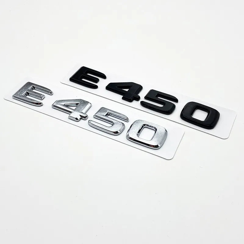 Black Silve Letters E200 E260 E300 E400 E450 E220d E350d E400d 4Matic ABS Emblem for Mercedes Benz Car Trunk Logo Sticker