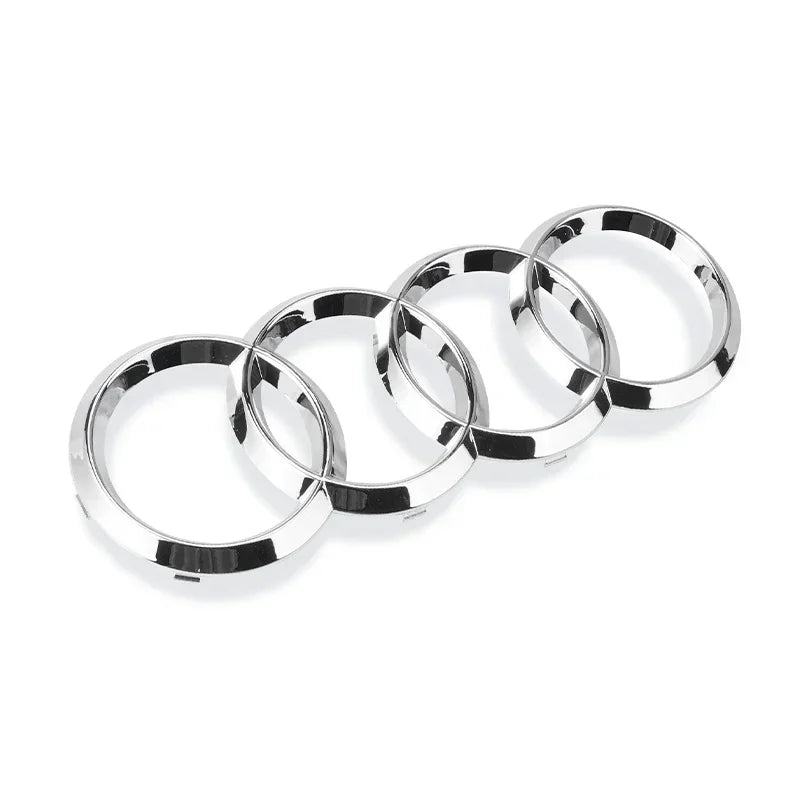 Audi 4-Ring logo ABS Silver/Black Car Hood Front Bonnet Grill Rear Trunk Emblem Badge Sticker For  A3 A4 A5 A6 A7 Q2 Q3 Q5 Q8 TT