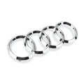 Audi 4-Ring logo ABS Silver/Black Car Hood Front Bonnet Grill Rear Trunk Emblem Badge Sticker For  A3 A4 A5 A6 A7 Q2 Q3 Q5 Q8 TT
