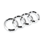 Audi 4-Ring logo ABS Silver/Black Car Hood Front Bonnet Grill Rear Trunk Emblem Badge Sticker For  A3 A4 A5 A6 A7 Q2 Q3 Q5 Q8 TT