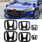 3Pcs Car Front Grille Rear Trunk Badge Steering Wheel Logo Sticker for Honda Accord Civic City XR-V CR-V Inspire Crider Envix