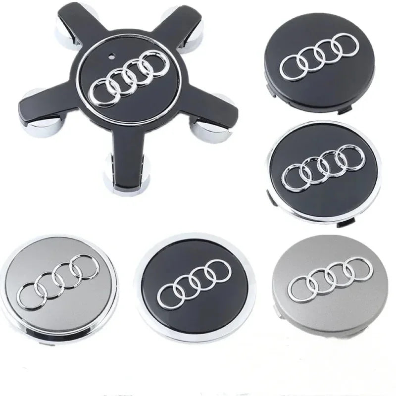 4pcs AUDI 60/61/68/69/77MM/135MM Car Wheel Center Hup Cap Cover for A6L A7 A8 A3 A4 A5 A6 S3 S4 Q3 Q5 Q5L Q7 RS3 RS4 RS5 RS6 TT