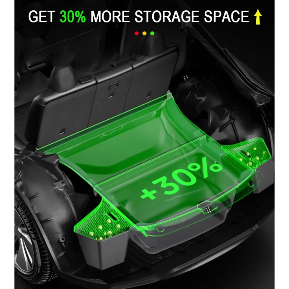 For Tesla Model Y Juniper Trunk Organizer Side Storage Box Boot Organizer Flocked TPE Mat Anti-dirty 2025 Car Travel Accessories