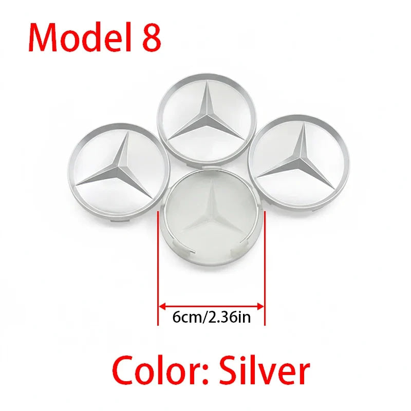 4Pcs 60mm 75mm Car Wheel Center Hub For Mercedes Benz AMG class W205 W203 GLC GLK W206 W220 W211 A180 Cap Rim Cover Accessories