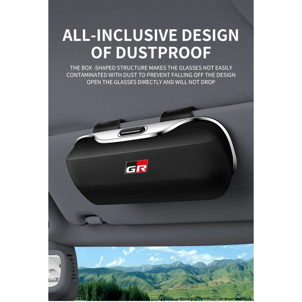 Car Eyewear Case Box Sunglasses Holder Sun Visor Storage Protective Frame Box Glasses Clip For Toyota GR Sport Rav4 Yaris Camry