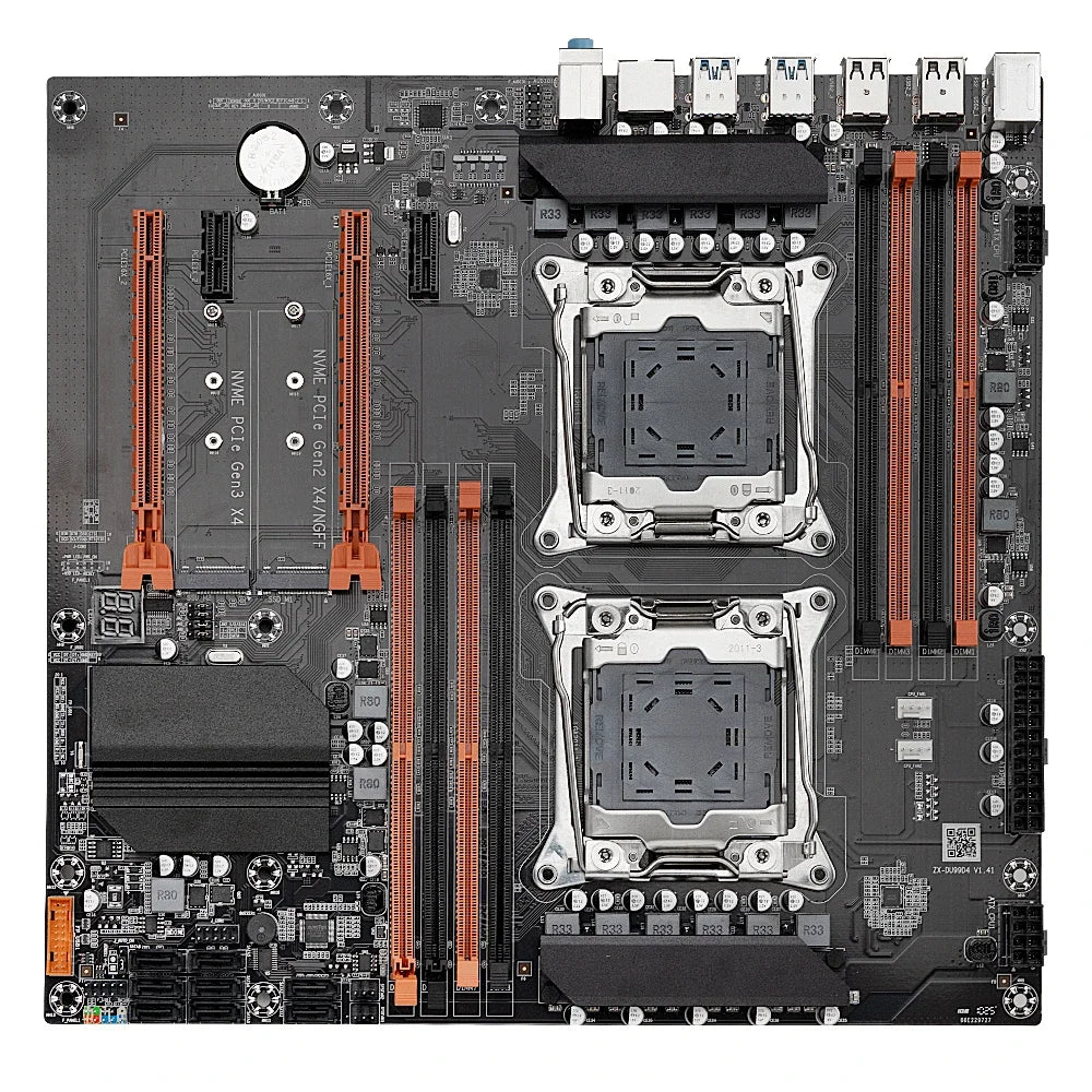 Placa base para juegos SOYO X99 de CPU Dual DDR4 M.2 NVME USB3.0 E-ATX LGA2011-3 compatible con componentes de ordenador de servidor de CPU Xeon E5 2680 V4