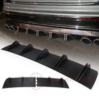 Universal Car Rear Bumper Lip ABS Double Wing Rear Shark Chassis Fin Style Curved Bumper Lip Diffuser Anti-collision 2 in 1