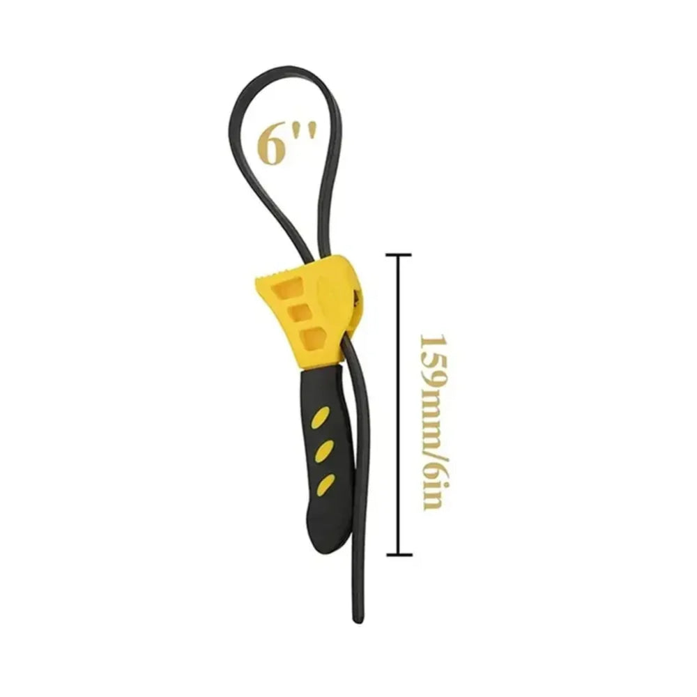 Llave de Correa Multifuncional Ajustable con Correa de Goma, Llave para Cartuchos, Llave para Tuberías, Filtro de Aceite, Desmontaje de 6 Pulgadas