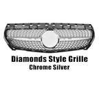 Chrome Silver AMG Style Front Bumper Grille For Mercedes Benz CLA-Class W117 2013-2019 CLA180 CLA200 CLA45 Front Grill Black