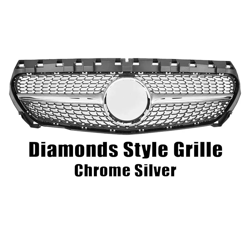 Chrome Silver AMG Style Front Bumper Grille For Mercedes Benz CLA-Class W117 2013-2019 CLA180 CLA200 CLA45 Front Grill Black