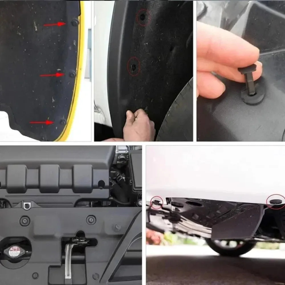 190 clips de retención automotrices mixtos: 6 tipos de sujetadores push para reparación de parachoques y molduras
