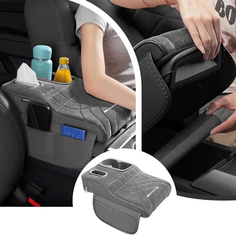 Car Console Armrest Box Booster Pad Car Arm Rest Padded Cover For Mercedes Benz AMG W204 W206 W205 W203 W211 W212 W213 W210 W124