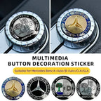 Car Multimedia Knob Decorative Stickers For Mercedes-benz AMG Barbosa W205 C300 W203 W206 W108 W124 W126 W140 W168 W169 W176 GLC