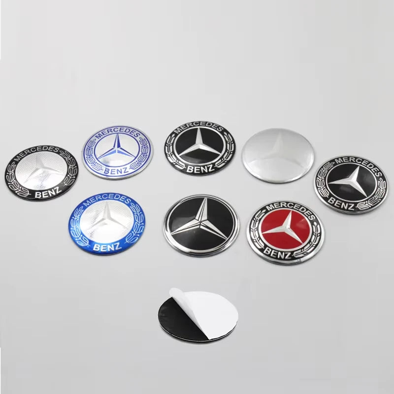4 PCS 56mm 60mm 65mm Suitable for Mercedes Benz AMG Class W206 W205 W203 GLC Car Hub Cap Center Sticker Logo Badge Sticker