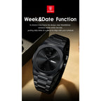 POEDAGAR Military Watch For Men Waterproof Luxury Week Calendar Man Wristwatch Quartz Stainless Steel Fashion Men's Watches Male