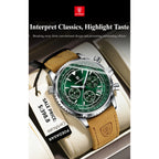 POEDAGAR Luxury Man Watch Quartz Waterproof Luminous Date Chronograph Leather Men Wristwatch Military Sports Men's Watches Reloj