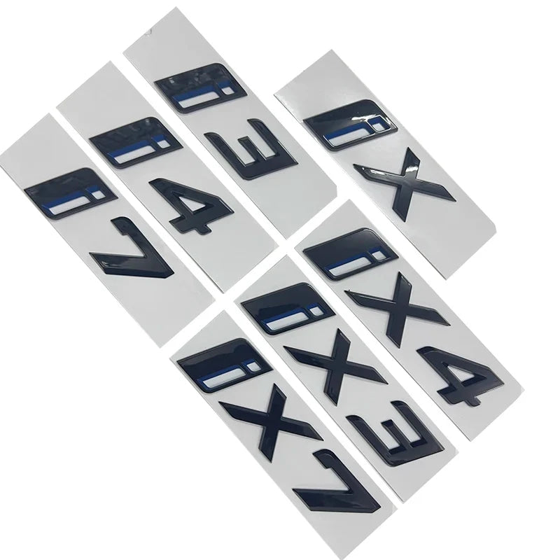 ABS Letters Numbers Glossy Black ix i3 i4 i7 iX ix3 iX4 ix7 Emblem for BMW X1 X3 X5 X6 GT Car Rear Logo Badge Sticker