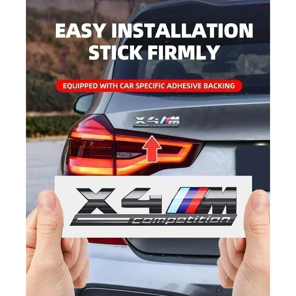 3D ABS Chrome Emblem Letters logo Car Trunk Badge Sticke for BMW M power Thunder Edition competition M1 M2 M3 M5 M7 X3M X5M X7M